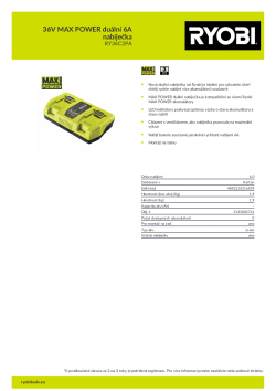 RYOBI RY36C2PA 36V MAX POWER duální 6A nabíječka 5133005741 A4 PDF