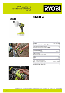 RYOBI RDP18 18V Akumulátorová leštička/bruska na detaily 5133005897 A4 PDF