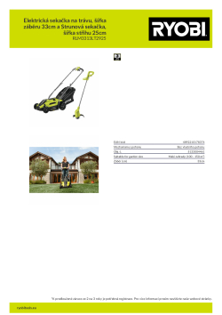 RYOBI RLM3313LT2925 Elektrická sekačka na trávu, šířka záběru 33cm a Strunová sekačka, šířka střihu 25cm 5133004461 A4 PDF