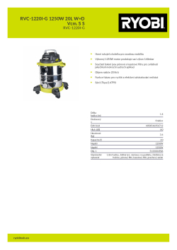 RYOBI RVC-1220I-G RVC-1220I-G 1250W 20L W+D Vcm. S S 5133004986 A4 PDF