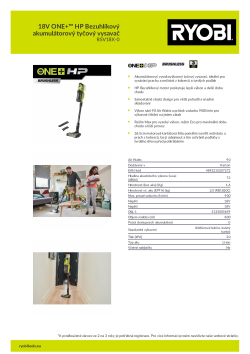 RYOBI RSV18X 18V ONE+™ HP Bezuhlíkový akumulátorový tyčový vysavač 5133005659 A4 PDF