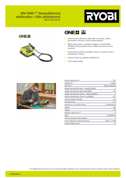 RYOBI RRTS18 18V ONE+™ Akumulátorová minibruska + 35ks příslušenství 5133005637 A4 PDF