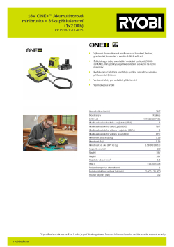 RYOBI RRTS18 18V ONE+™ Akumulátorová minibruska + 35ks příslušenství (1x2.0Ah) 5133005638 A4 PDF