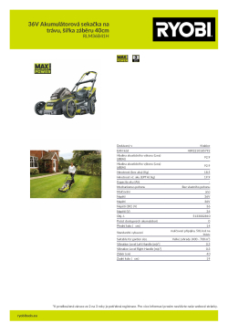 RYOBI RLM36B41H 36V Akumulátorová sekačka na trávu, šířka záběru 40cm 5133002810 A4 PDF