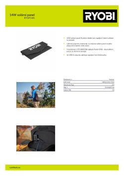 RYOBI RYSP14A 14W solární panel 5133005744 A4 PDF