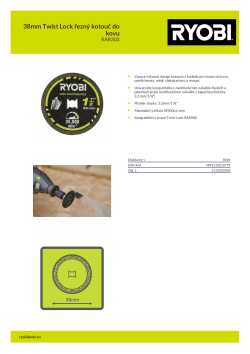 RYOBI RAR303 38mm Twist Lock řezný kotouč do kovu 5132005838 A4 PDF