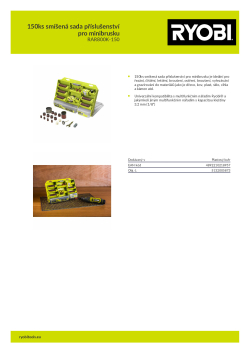 RYOBI RAR800K-150 150ks smíšená sada příslušenství pro minibrusku 5132005873 A4 PDF