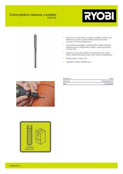 RYOBI RAR108 3.2mm jehlový nástavec z karbidu 5132005824 A4 PDF