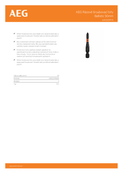RYOBI AAK50 AEG Rázový šroubovací bit Ballistic 50mm PH1– 3ks 4932479180 A4 PDF