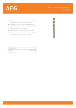 RYOBI AAKHSSG AEG HSS-G vrták do kovu 6.5mm – 1ks 4932479313 A4 PDF
