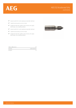 RYOBI ASD AEG 25mm šroubovací bit PZ1 - 10ks 4932479523 A4 PDF