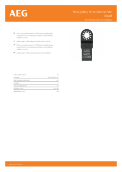 RYOBI Blades for Oscillating Tool Bimetalový zařezávací plátek. Aplikace: dřevo, kov, PVC. Ponorný řez do dřeva, oceli, mědi a hliníku 4932430315 A4 PDF