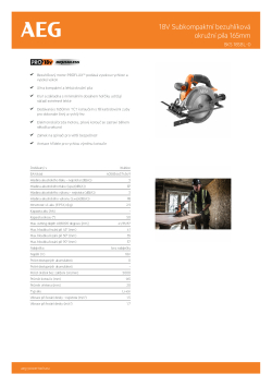 RYOBI BKS 18SBL 18V Subkompaktní bezuhlíková okružní pila 165mm 4935479660 A4 PDF