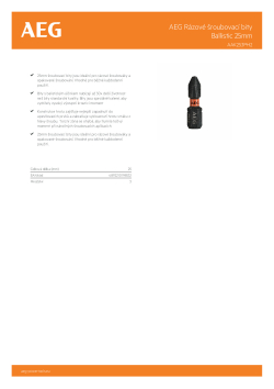 RYOBI AAK25 AEG Rázový šroubovací bit Ballistic 25mm PH2 – 3ks 4932479168 A4 PDF