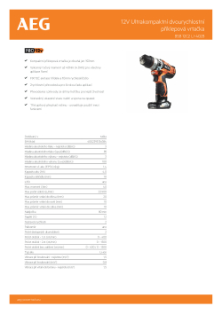 RYOBI BSB 12C2 12V Dvourychlostní ultrakompaktní příklepová vrtačka 4935446696 A4 PDF