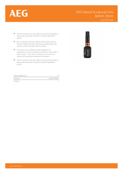 RYOBI AAK25 AEG Rázový šroubovací bit Ballistic 25mm TX20 – 3ks 4932479174 A4 PDF
