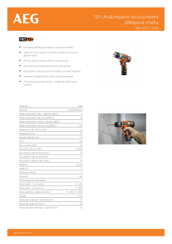 RYOBI BSB 12C2 12V Dvourychlostní ultrakompaktní příklepová vrtačka 4935443964 A4 PDF