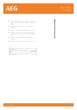 RYOBI AAKSDS AEG SDS-Plus vrták, průměr 12mm, délka 160mm 4932478691 A4 PDF