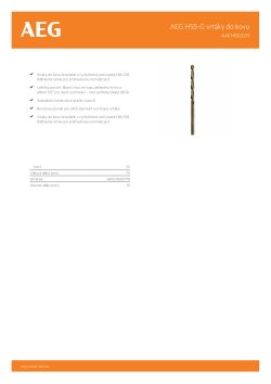 RYOBI AAKHSSG AEG HSS-G vrták do kovu 3.5mm – 2ks 4932479307 A4 PDF