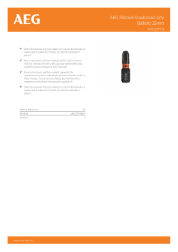 RYOBI AAK25 AEG Rázový šroubovací bit Ballistic 25mm PH3 – 3ks 4932479169 A4 PDF