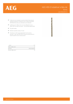 RYOBI AAKHSSCBT AEG HSS-G kobaltový vrták do kovu 3mm – 1ks 4932479325 A4 PDF