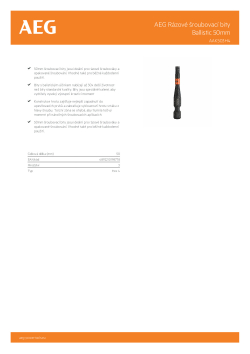 RYOBI AAK50 AEG Rázový šroubovací bit Ballistic 50mm Hex 4– 3ks 4932479192 A4 PDF