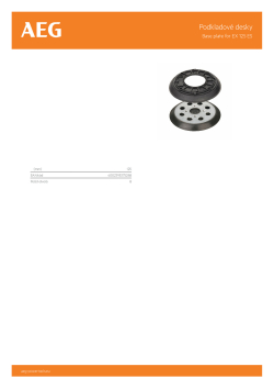RYOBI Base Plates Podkladová deska pro excentrickou brusku EX 125 ES. Kompletní s pryžovým kotoučem 4932352870 A4 PDF