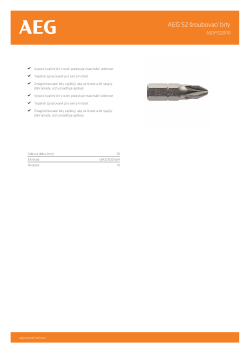 RYOBI ASD AEG 25mm šroubovací bit PZ2 - 10ks 4932479522 A4 PDF
