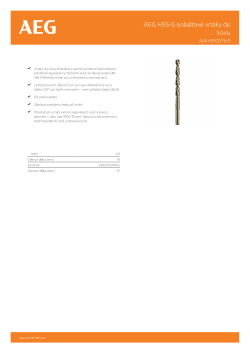 RYOBI AAKHSSCBT AEG HSS-G kobaltový vrták do kovu 6mm – 1ks 4932479334 A4 PDF