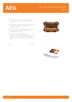 RYOBI AAKSD10 Sada 10ks šroubovacích 50mm bitů 4932471963 A4 PDF