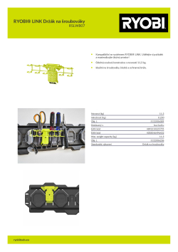 RYOBI RSLW807 RYOBI® LINK Držák na šroubováky 5132006089 A4 PDF