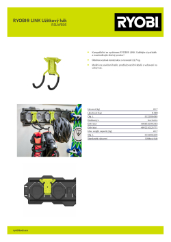 RYOBI RSLW805 RYOBI® LINK Užitkový hák 5132006085 A4 PDF