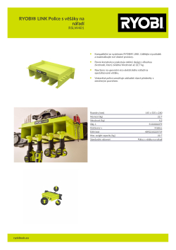 RYOBI RSLW401 RYOBI® LINK Police s věšáky na nářadí 5132006079 A4 PDF