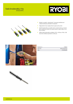 RYOBI RHSDS4PC Sada šroubováků, 4 ks 5132006043 A4 PDF