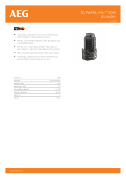 RYOBI L1220 12V Prolithium-Ion™ 2.0Ah akumulátor 4932430165 A4 PDF