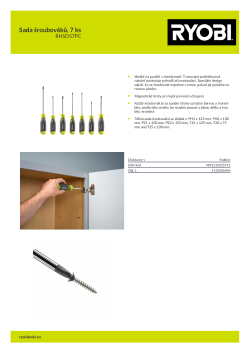 RYOBI RHSDS7PC Sada šroubováků, 7 ks 5132006046 A4 PDF