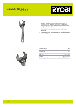 RYOBI RHAW Nastavitelný klíč 160 mm 5132006061 A4 PDF
