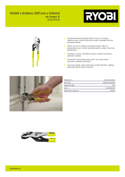 RYOBI RHGJP Kleště s drážkou 200 mm a čelistmi ve tvaru V 5132006055 A4 PDF