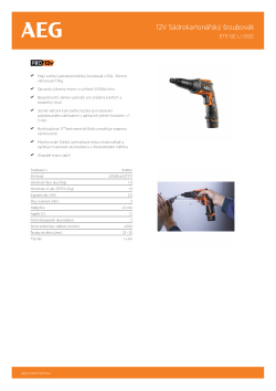 RYOBI BTS 12C 12V Akumulátorový sádrokartonářský šroubovák 4935459625 A4 PDF