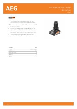RYOBI L1260 12V Prolithium-Ion™ 6.0Ah akumulátor 4932459181 A4 PDF