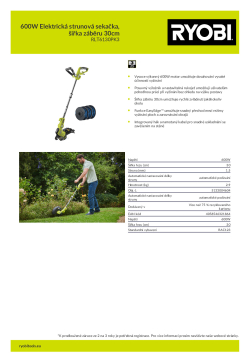 RYOBI RLT6130 600W Elektrická strunová sekačka, šiřka záběru 30cm 5133004604 A4 PDF