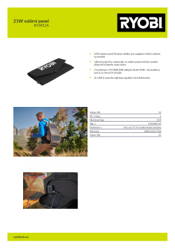 RYOBI RYSP21A 21W solární panel 5133005745 A4 PDF
