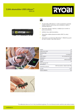 RYOBI RB4L30 3,0Ah akumulátor USB Lithium™ 5133006224 A4 PDF