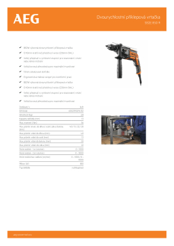 RYOBI SB2E 850 R Dvourychlostní příklepová vrtačka Next Generation 4935447360 A4 PDF