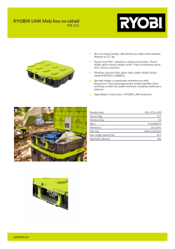 RYOBI RSL101 RYOBI® LINK Malý box na nářadí 5132006072 A4 PDF