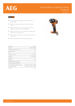 RYOBI BSS 18OP 18V Bezuhlíkový třírychlostní hydraulický rázový šroubovák 4935451631 A4 PDF