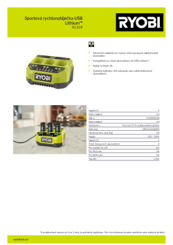 RYOBI RC43P 3portová rychlonabíječka USB Lithium™ 5133006180 A4 PDF