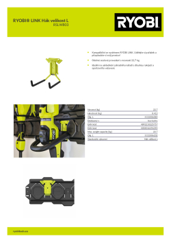 RYOBI RSLW803 RYOBI® LINK Hák velikost L 5132006083 A4 PDF