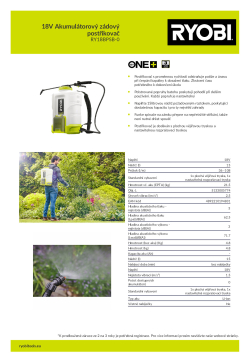 RYOBI RY18BPSB 18V Akumulátorový zádový postřikovač 5133005774 A4 PDF