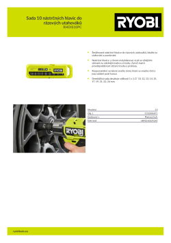 RYOBI RHDIS10PC Sada 10 nástrčných hlavic do rázových utahováků 5132006071 A4 PDF
